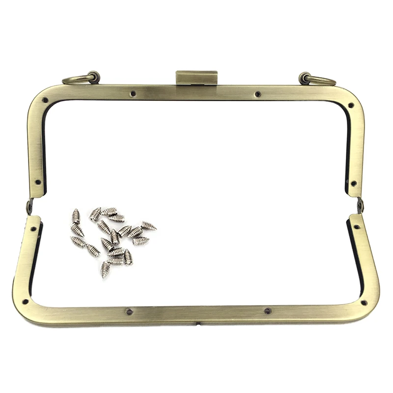 Metal Bolsa Frame Clutch para Mulheres, Saco Handle, Acessórios para Saco, Cobre, Preto, Ouro Claro, DIY Bolsa, Beijo Fecho Bloqueio Hardware, 21cm