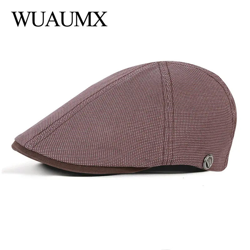 Branded Casual Spring Summer Men Berets Hats Women Newsboy Caps Cabbie Duckbill Ivy Flat Hat Herringbone Caps Adjustable