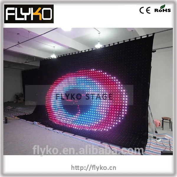 Free Shipping flexible led stage video curtain wall screen led curtain video curtain image 5