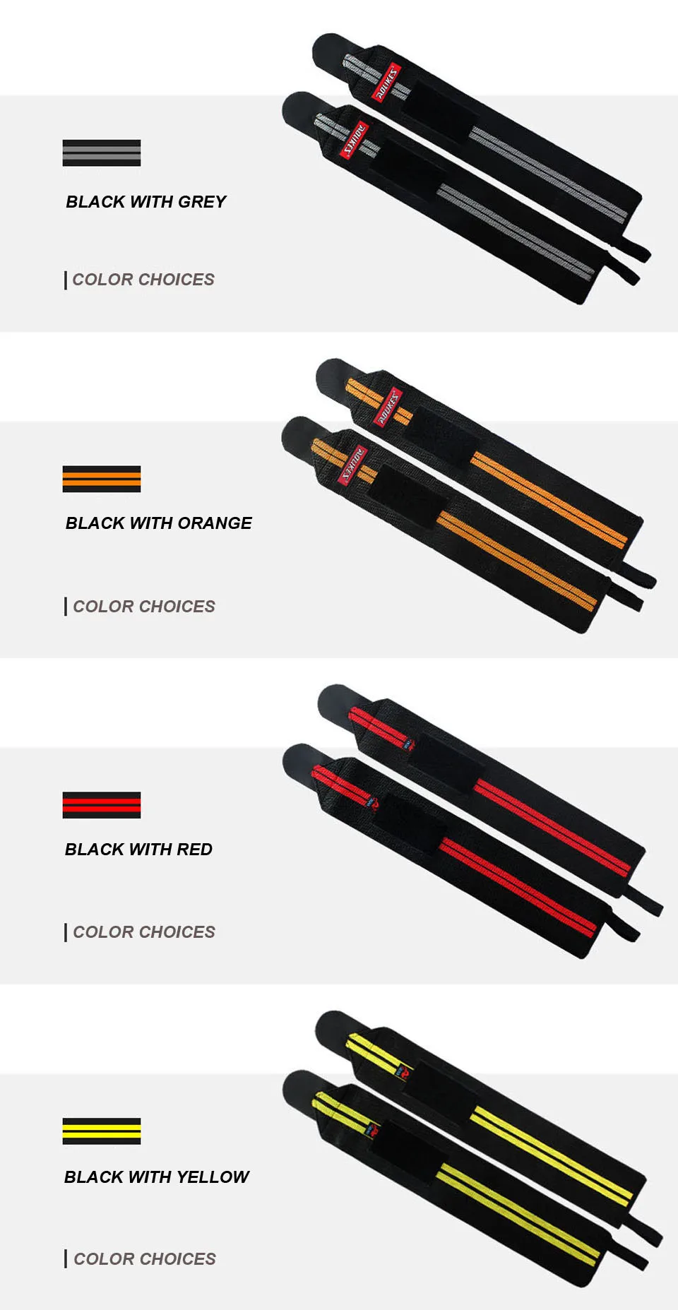 AOLIKES 1 Paar Handgelenkbandagen für Gewichtheben, Fitnessstudio, Handgelenkschlaufen für Gewichtheben, Handgelenkstütze für Powerlifting, Krafttraining – Detail 21