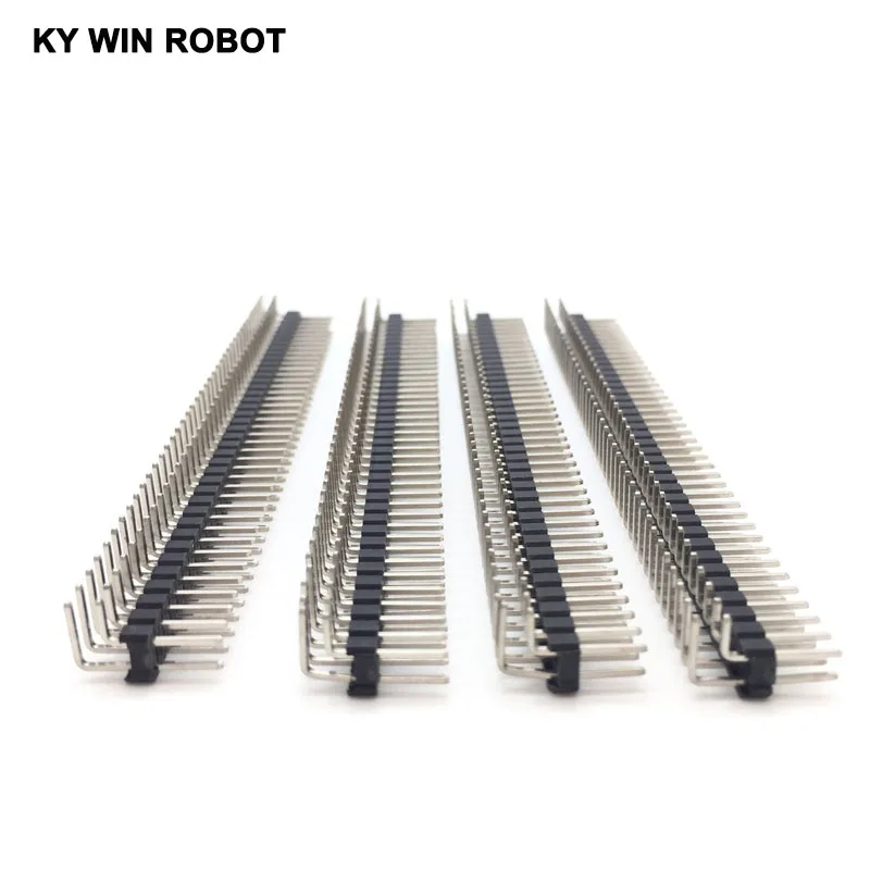10 sztuk/partia 90 stopni 2,54 mm 2X40P dwurzędowe zakrzywione złącze pinowe igły