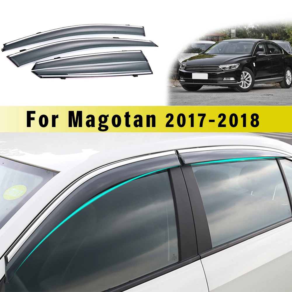 

For Volkswagen VW Magotan B8 2017 2018 Car Smoke Window Sun Rain Visor Deflector Guard Accessories 4PCS