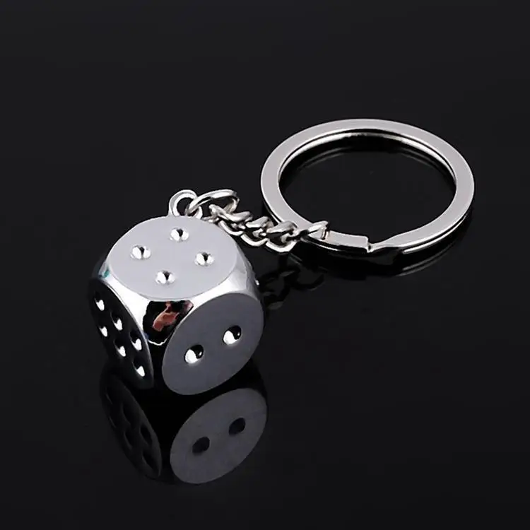 DoreenBeads Stainless Steel Silver Color Key Chain Square Dice Pendants Fashion Personality Creative Gift For Men,1 Piece 2018