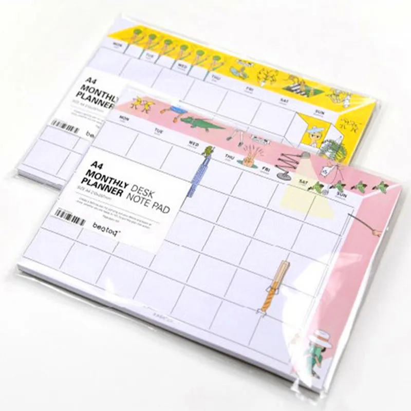 New craetive South Korea stationery Bentoy uncle desktop DIY memorandum weekly schedule A4 schedule plan hand book check memo