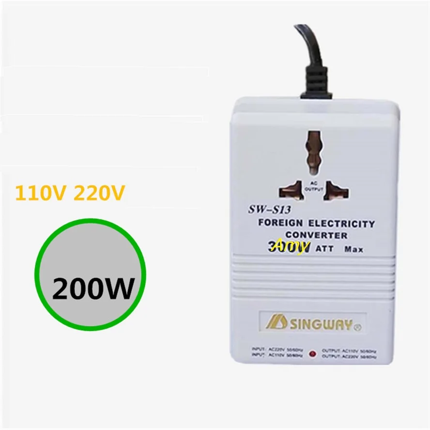 

Po wer supply voltage converter 110V to 220V Taiwan United States Japan 200W electrical transformer socket