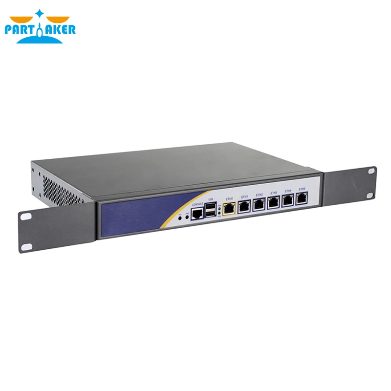 R3 Partaker เราเตอร์ไฟร์วอลล์6 LAN VPN 6กิกะไบต์ LAN Intel D525 1.8GHz