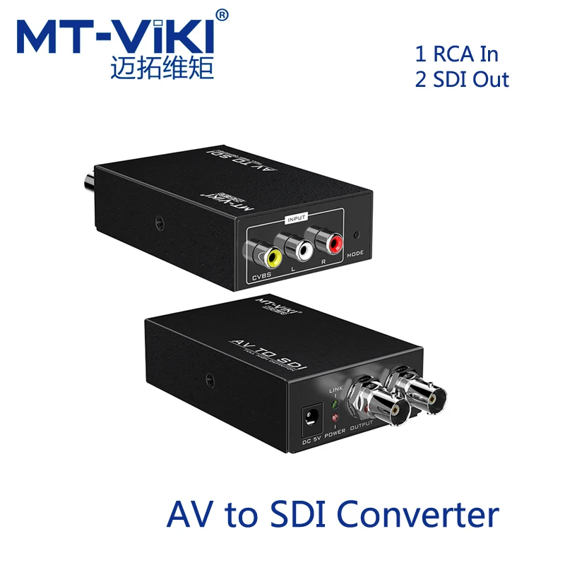 

MT-VIKI AV to SDI Converter RCA Analog to Digital SDI Adapter Splitter Audio Video 1080P FHD MT-ASD12