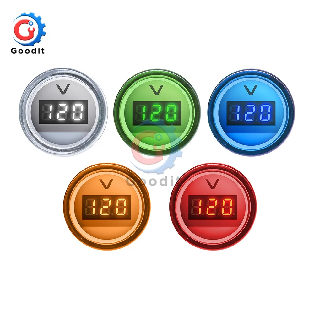 AD16-22DSV type AC 60-500V Mini Voltage Meter LED Digital Display AC Voltmeter Indicator Light/Pilot Lamp 110V 220V 22MM AD16