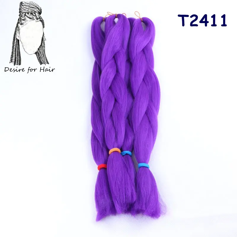 Desire for hair 5packs 24inch 80g 90colors heat resistant synthetic jumbo braiding hair extensions for small twist braids making