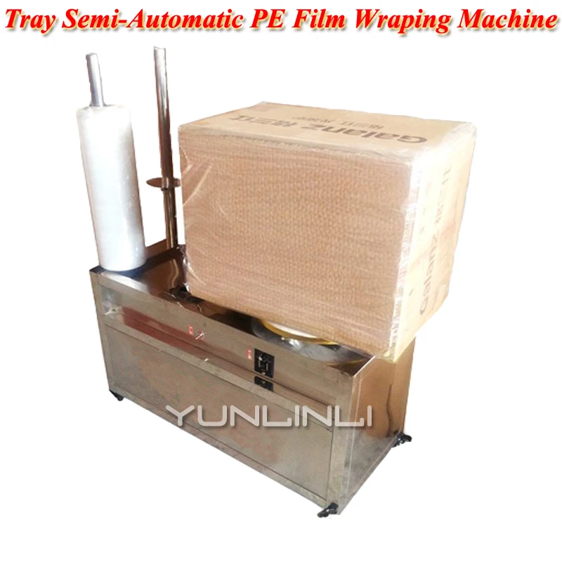 

PE Film Wraping Machine Tray Semi-Automatic Packaging Winding Film Machine With Torque Capacity 30kg Film Drawing Machine