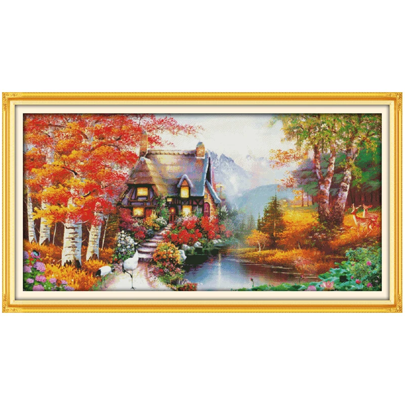 House of Dreams(2) Patterns Counted Cross Stitch Set DIY 11CT 14CT 16CT Stamped DMC Cross-stitch Kit Embroidery Needlework