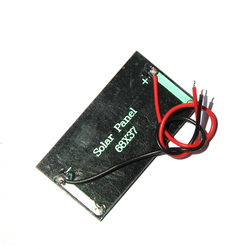 BUHESHUI 5V 60MA Mini แผงโซล่าเซลล์ลวด/Cale DIY ที่ชาร์จแสงอาทิตย์สำหรับ3.7V แบตเตอรี่การศึกษาของเล่น68*37มม.
