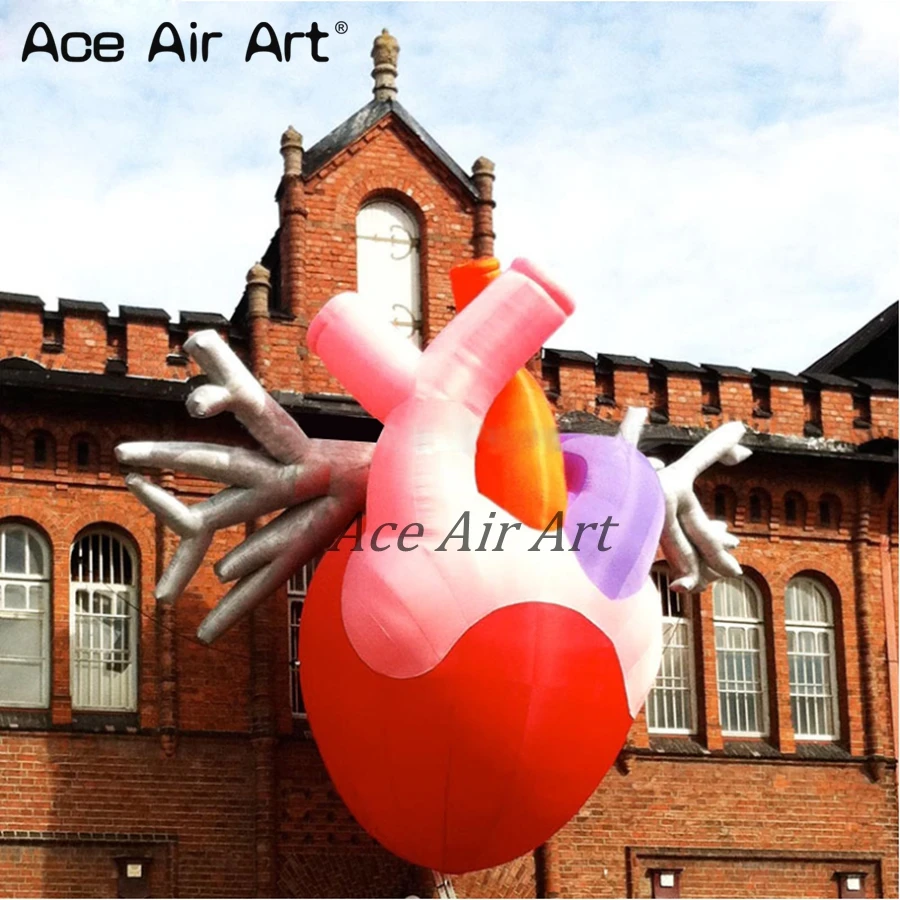 

4m H New Giant Advertising Inflatable Heart Replica Big Organ Model for Health Medicines Protection MEDICAL INFLATABLES