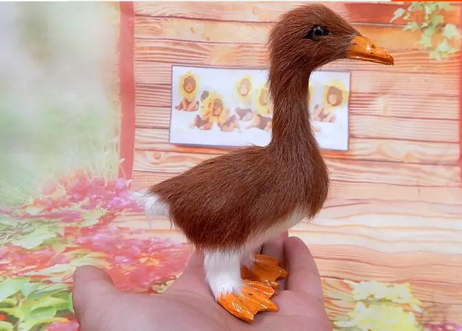 about 13x13cm yellow duck hard model ,polyethylene&furs handicraft Figurines&Miniatures home decoration gift a2894