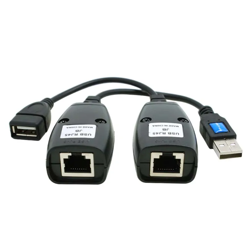 GuSou 1 Pair USB 2.0 USB2.0 Male & Female to Rj45 Female Extended Cable PC Printer Camera Net Cables