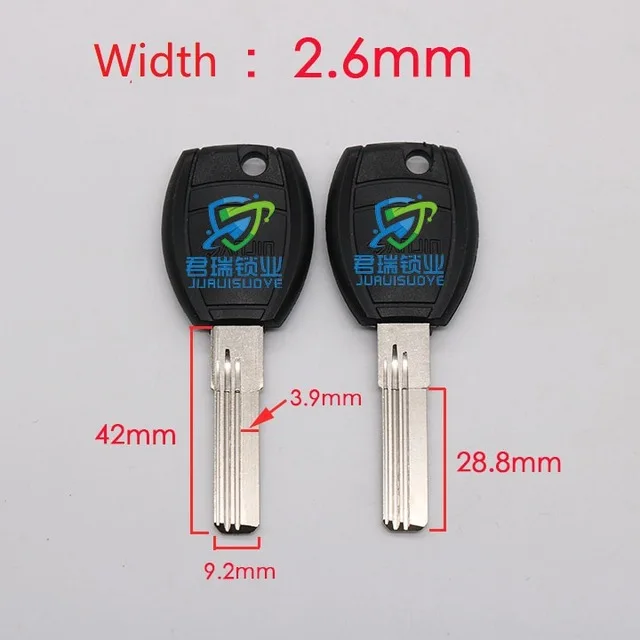 JF081 Siêu B Trống Chìa Khóa Phôi Đôi Hàng Đường Cong Khe Cắm Chìa Khóa Phôi Dài 42MM (10 Cái) miễn Phí Vận Chuyển