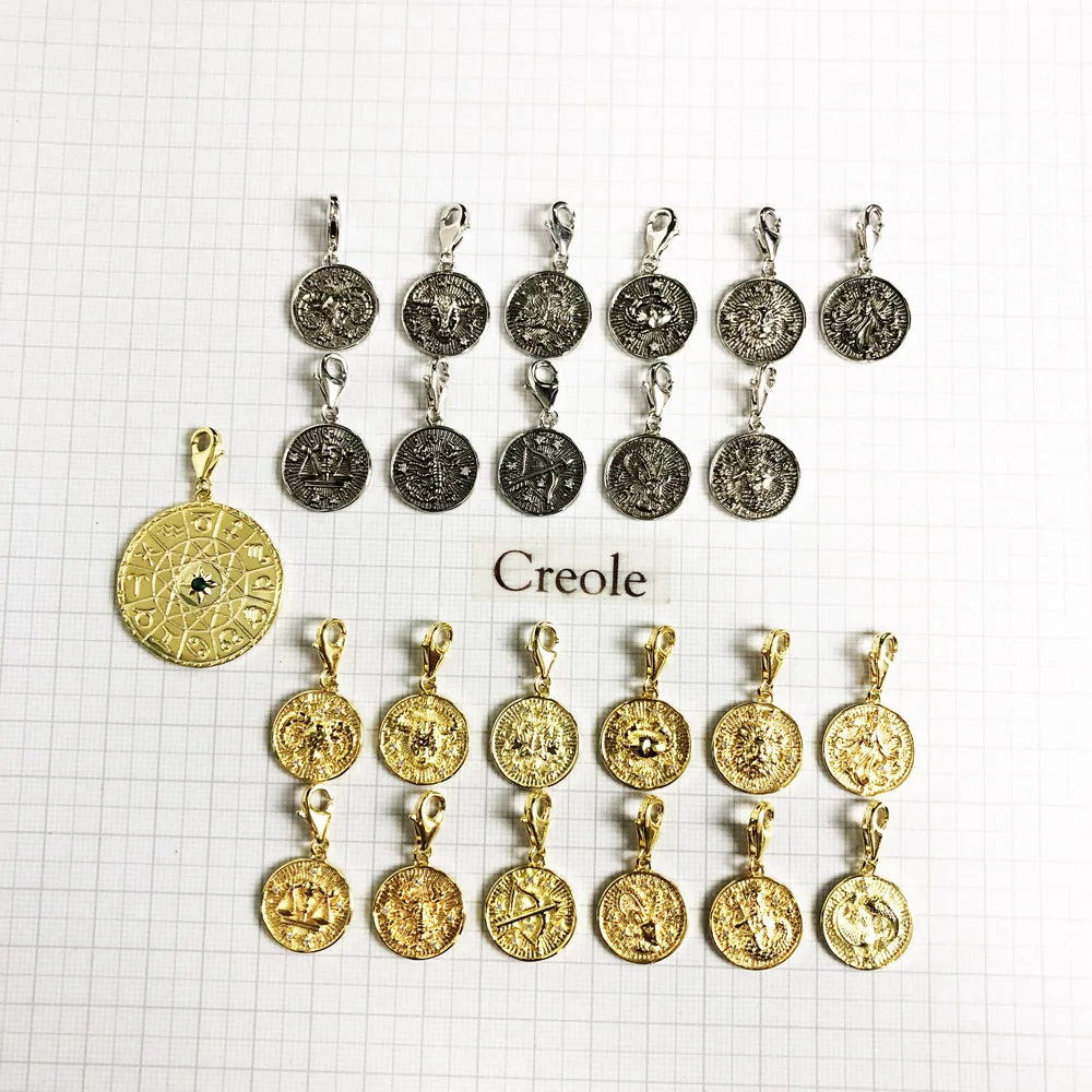 Zodiac Star Sign Aries Taurus Gemini Cancer Leo Virgo Libra Scorpio Capricorn Aquarius Pisces Charm, 925 Sterling Silver Gift