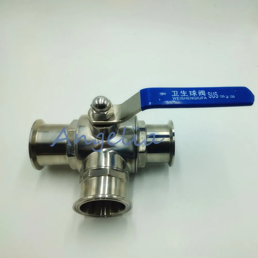 

1" Sanitary Ball valve Stainless Steel 304 L Type Three way Clamp Connection