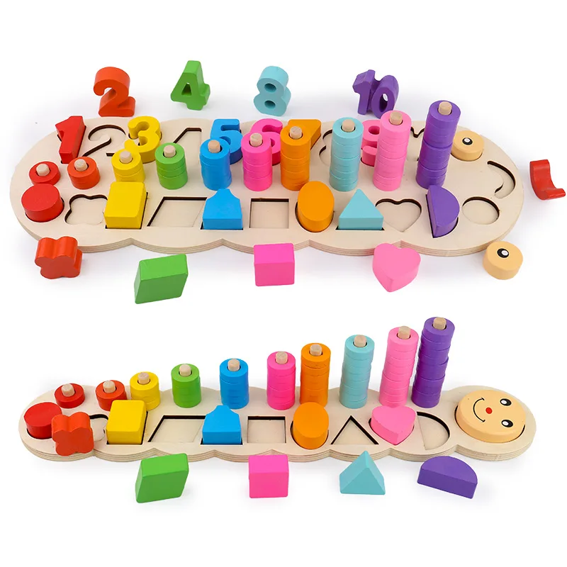 Children's wooden mathematics teaching aids Montessori teaching toys figures and shapes matching toys children's educational toy