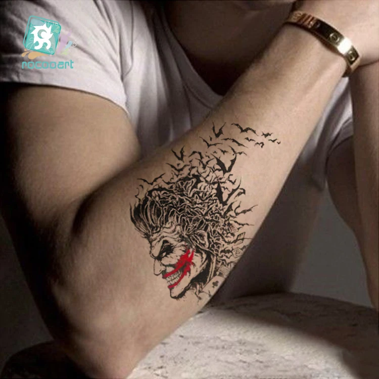 Rocooart Vampire Fake Tattoo Halloween Taty Tomb Raider Tatouage Body Art Temporary Tattoo Sticker Scream Men Tatto Arms Back