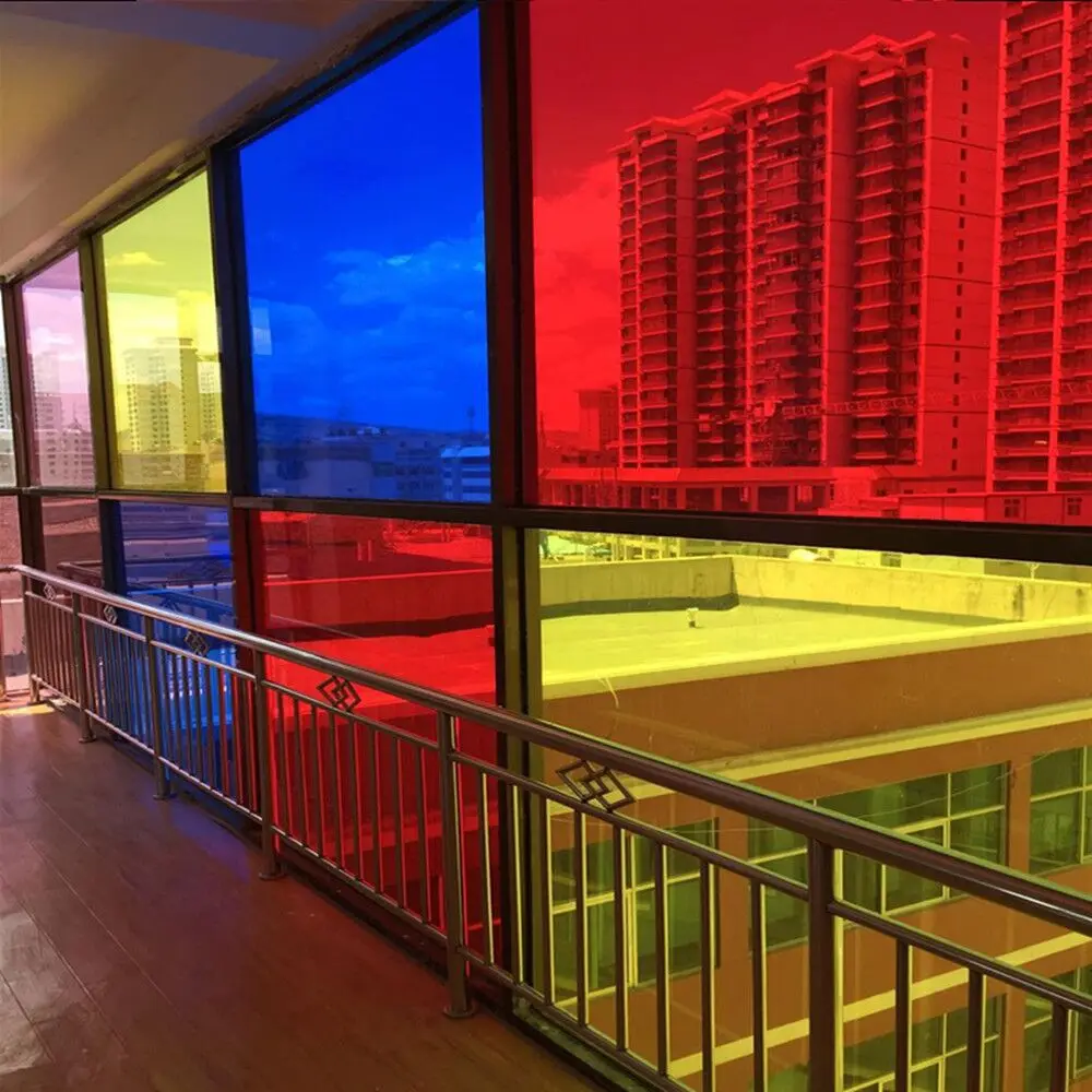 HOHOFILM Red Decorative window film Glass Tint House Building Glass Sticker A4/100cm/200cm/300cm/500cm/600cm