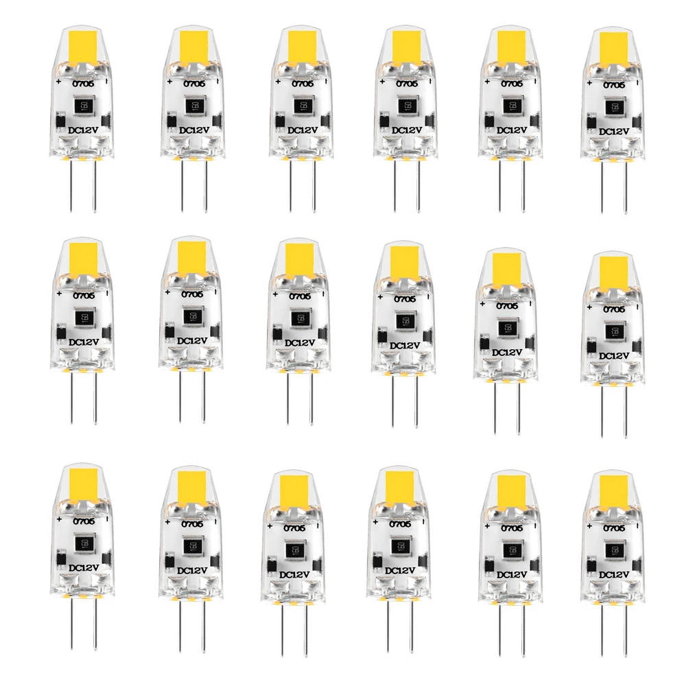 

20 Pack G4 LED Bulb 12V DC Dimmable COB LED G4 Lamp Light Bulbs 1.5W 360 Beam Angle Replace 15W Halogen Warm Natural Cool White