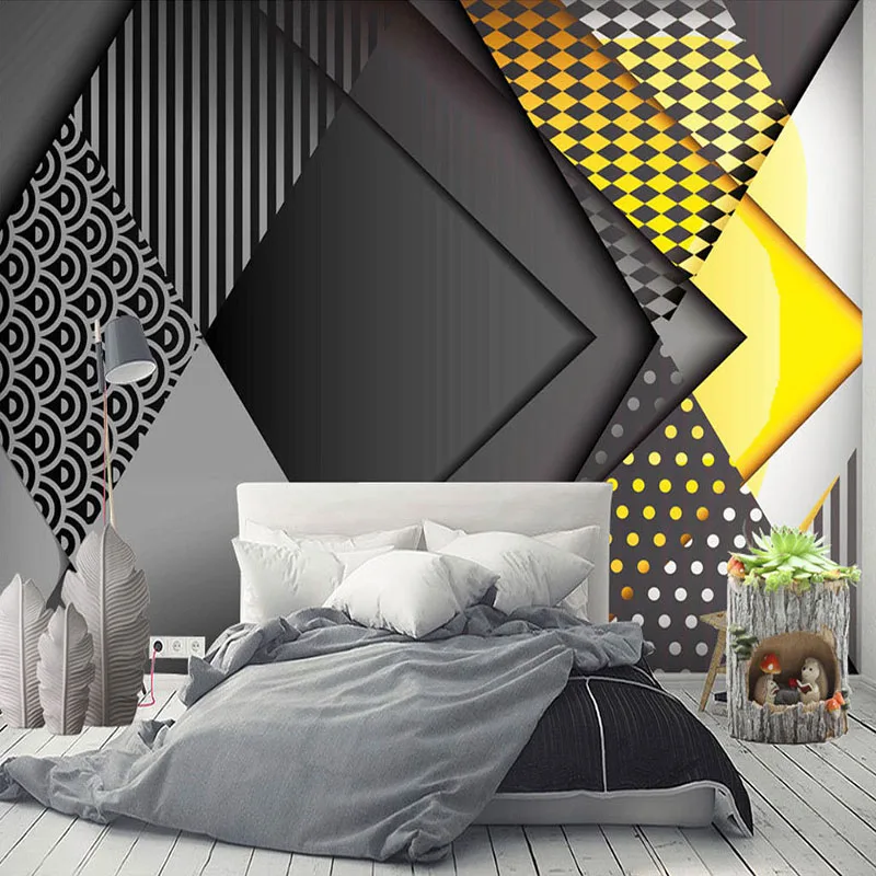 Modern 3D Geometry Custom Photo Wallpaper, Sala, Quarto, Fundo, Parede, Sofá, Home Decor, Murais de personalidade