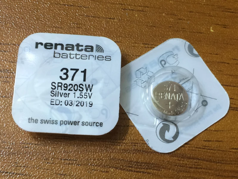 2Xrenata Silver Oxide Watch Battery 371 SR920SW 920 1.55V 100% original brand renata 371 renata 920 battery