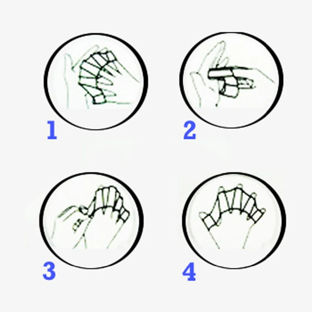 Genéricos Silicone Nadadeiras, Nadadeiras Palheiras, Luva de Treino, Azul, S,M,L