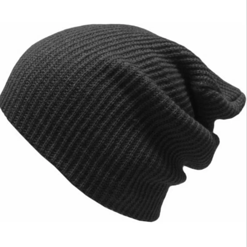 Solid Winter Hats Beanie Knitted Skull Caps for Men Women Navy Red Dark Gray Black