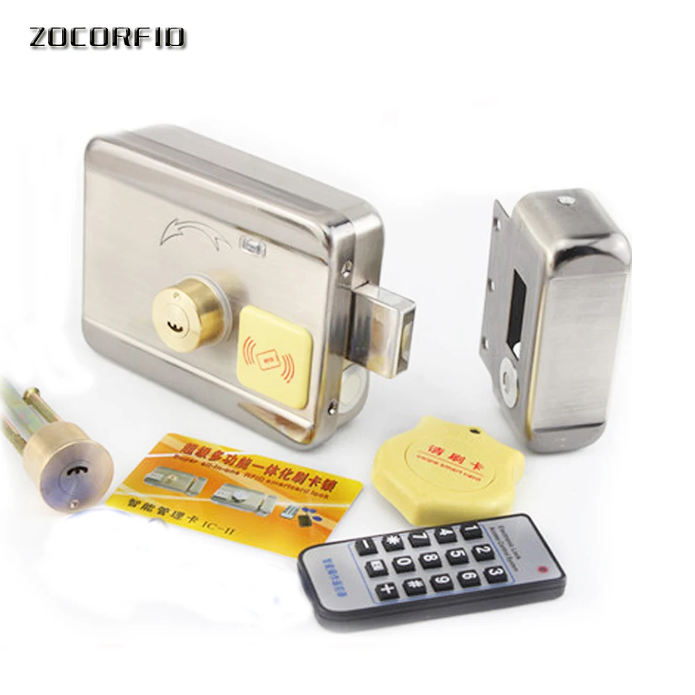 

DIY access control Electric Lock, RFID125KHZ LOCK with Remote or administrator registration user+10pcs crystal keyfobs