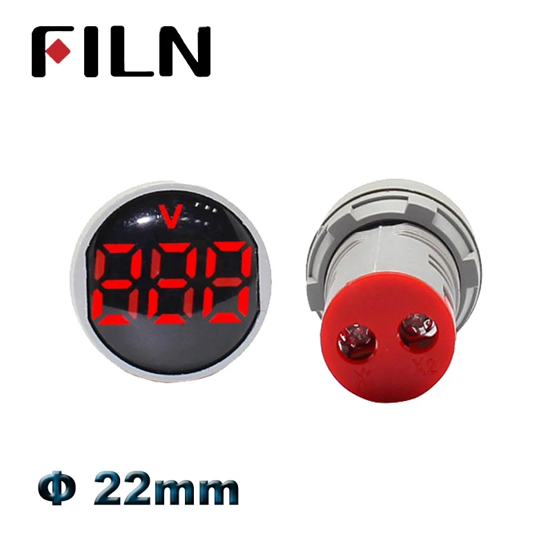 22mm LED Display AC 20-500V Digital Voltmeter Digit voltage meter AD16-22 Indicator Light Panel display Red Yellow Green LED