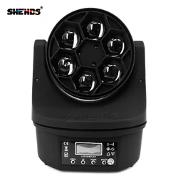 SHEHDS-Luz LED 4 en 1 de cabeza móvil para escenario, foco de Ojos de abeja RGBW de 6x15W, DMX 512, Luces para Discoteca y club nocturno