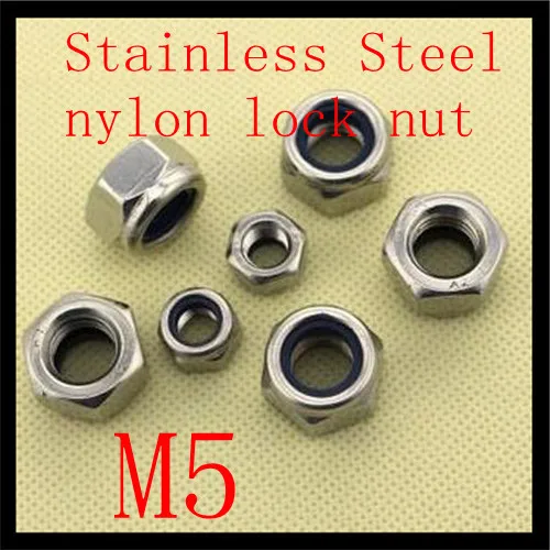 1000pcs/lot  High Quality  Factory Direct Sale  DIN985  Staniless Steel 304  M5  Nylon Lock Nut