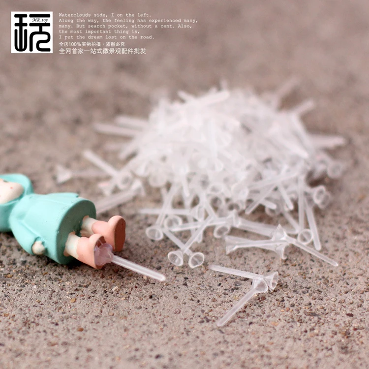 

100pcs/bag Small/ big Fixed Stick (pins) + glue Micro Landscaping Material DIY Garden Miniatures tools Fixed needlework