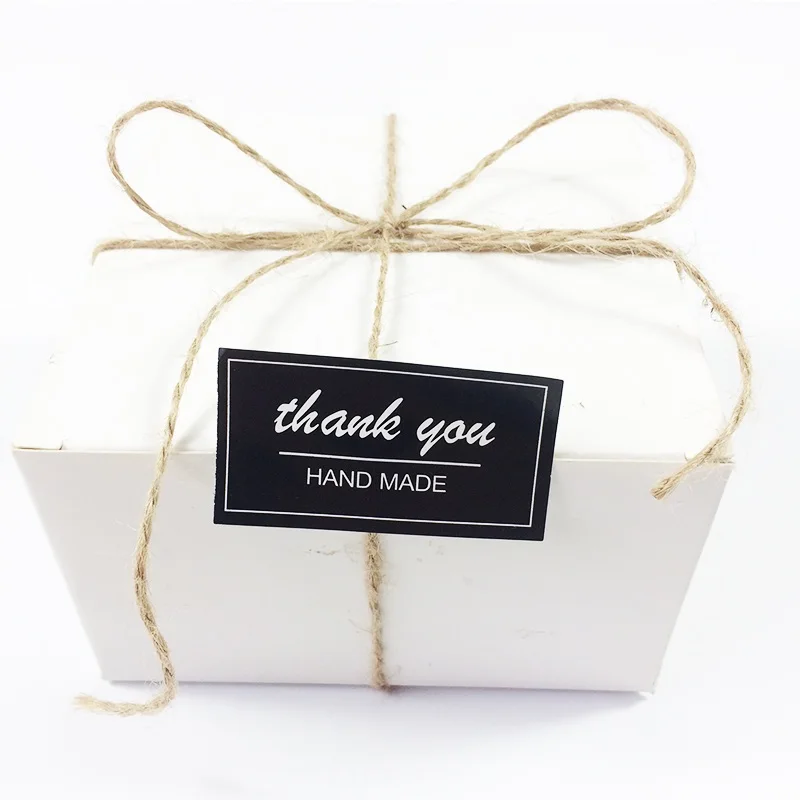 80 Pcs/lot Black&White Hand Made Thank You Label Sticker DIY Handmade For Gift Cake Baking Scrapbooking Sealing Sticker