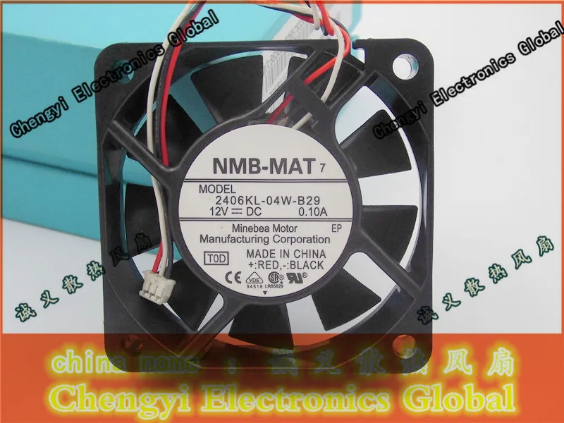 

Original NMB 2406KL-04W-B29 6CM 12V 0.10A Three lines of quiet Dual ball Bearing sever inverter cooling fan