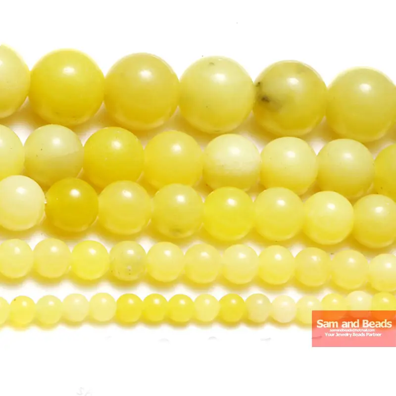 Natural Stone Lemon Jaspe Round Loose Beads 4-12MM Pick Size For Bracelet Necklace Making LJB21