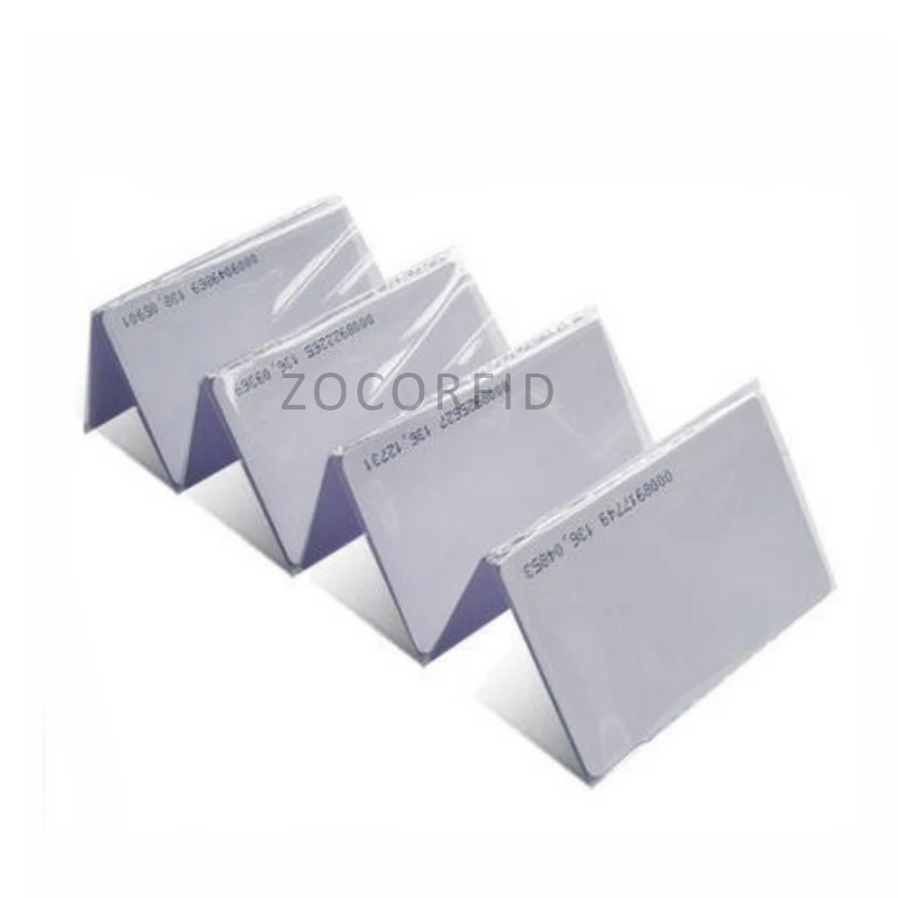 100pcs Id 카드 얇은 ID 액세스 제어 카드 125KHZ TK4100 흰색 RFID 카드 크기 85.5X5 4mm/ 10 번호 코드