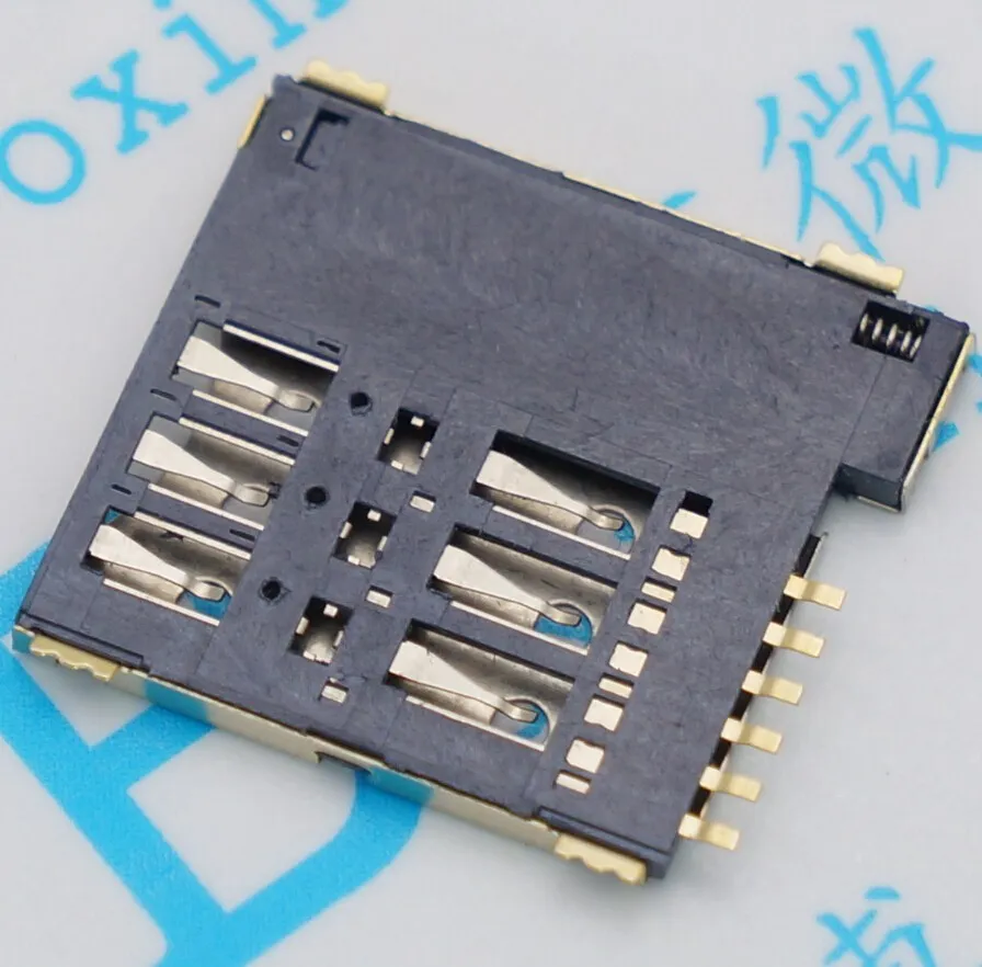 10/50/100 stücke 6P Micro SIM karte adapter Push-und Selbst-elastische für PCB design und handys Hohe qualität löten gold-überzogene