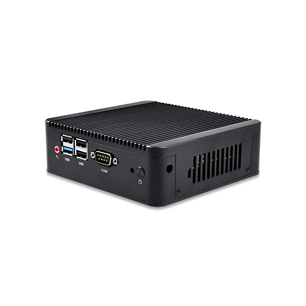 Qotom-Mini Pc sin ventilador OEM/ODM, Q192P/Q190P, con Celeron N2920/J1900 a bordo, 1080P, 4 puertos serie, doble Lan, reproductor Multimedia