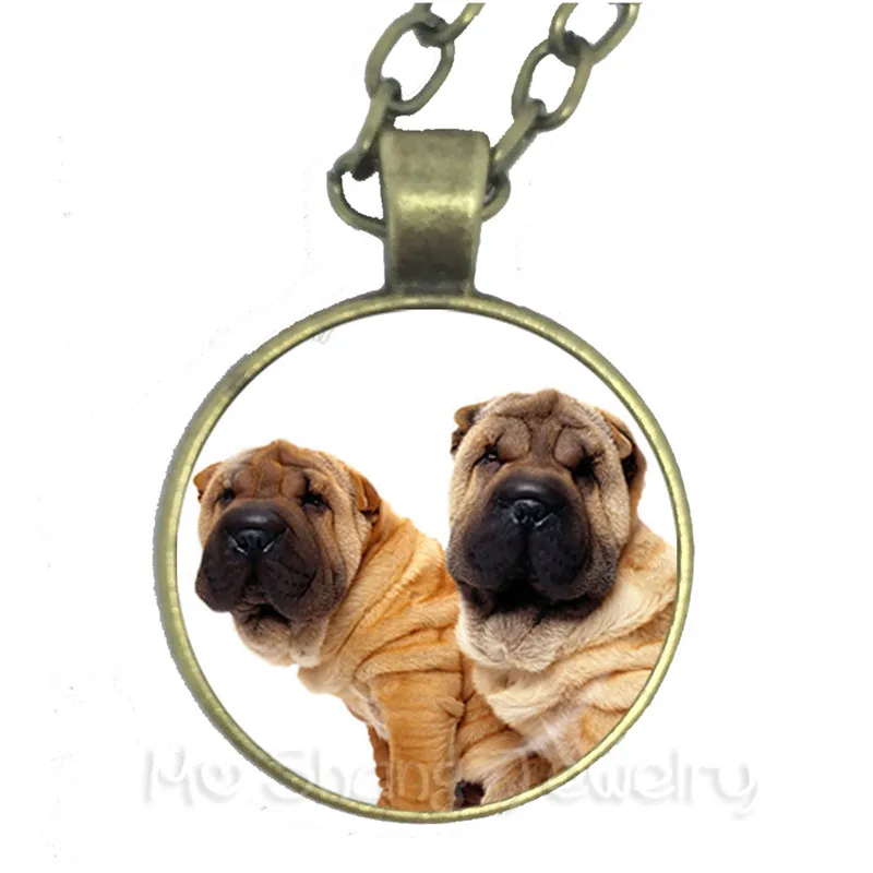 Dog Lover Necklace 25mm Round Glass Dome Animal Handmade Fashion Pendant Creative Gift Jewelry For Women MEN Gift