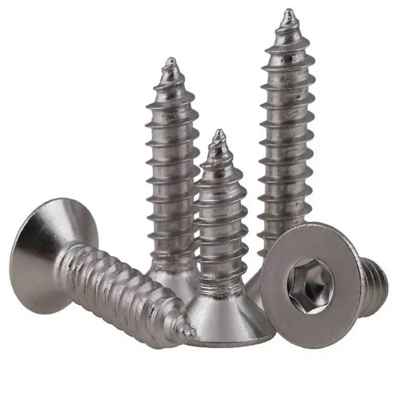 20 Chiếc DIN7991 Thép Không Gỉ 304 M3 M4 M5 M6 Lục Giác Countersunk Đầu Tự Giác Ốc Vít