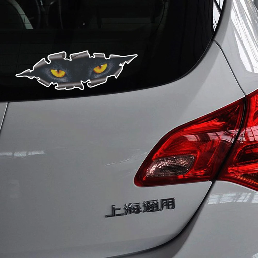 Aliauto Reflective 3D Car Sticker Funny Decal Wild beast Voyeur Window Accessories For BMW Ford Focus Volkswagen Skoda Toyota