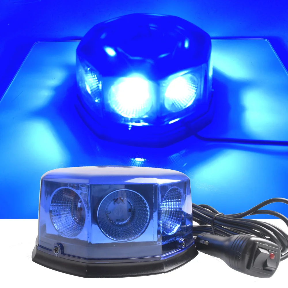 DC12V-24V Car LED Warning Police Light Strobe Light High Power Fog Lamps Circular Open Road Flashing Engineering Roof Light