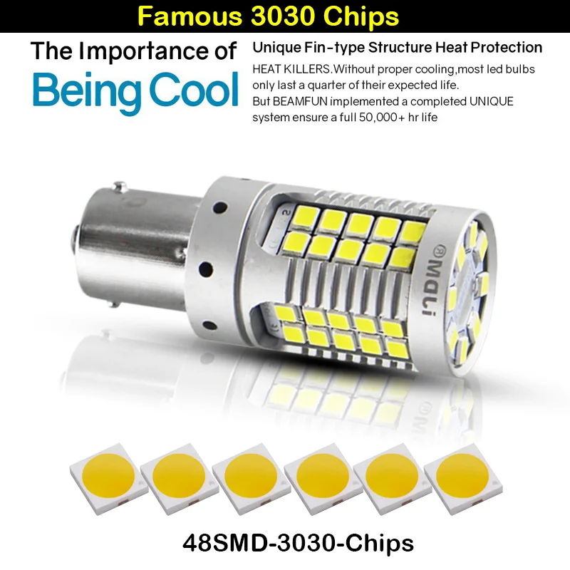 iJDM 1156 LED Canbus Error Free 3156 7440 LED For Turn Signal Lights, Brake Lights, Back up Reverse Lights  White Red yellow 12V