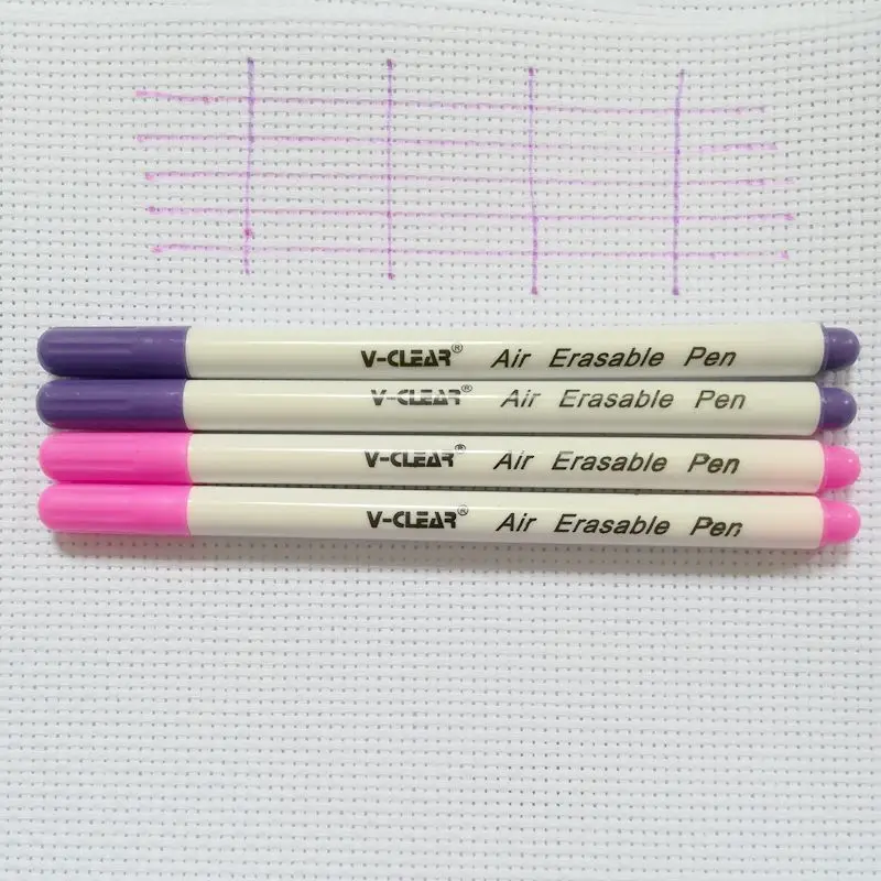 VCLEAR Fabric Erasable Marking Pen Pink Air Erasable Marker Pen Textile Markers Purple Chako Ace Pen Violet Invisible Ink Pen