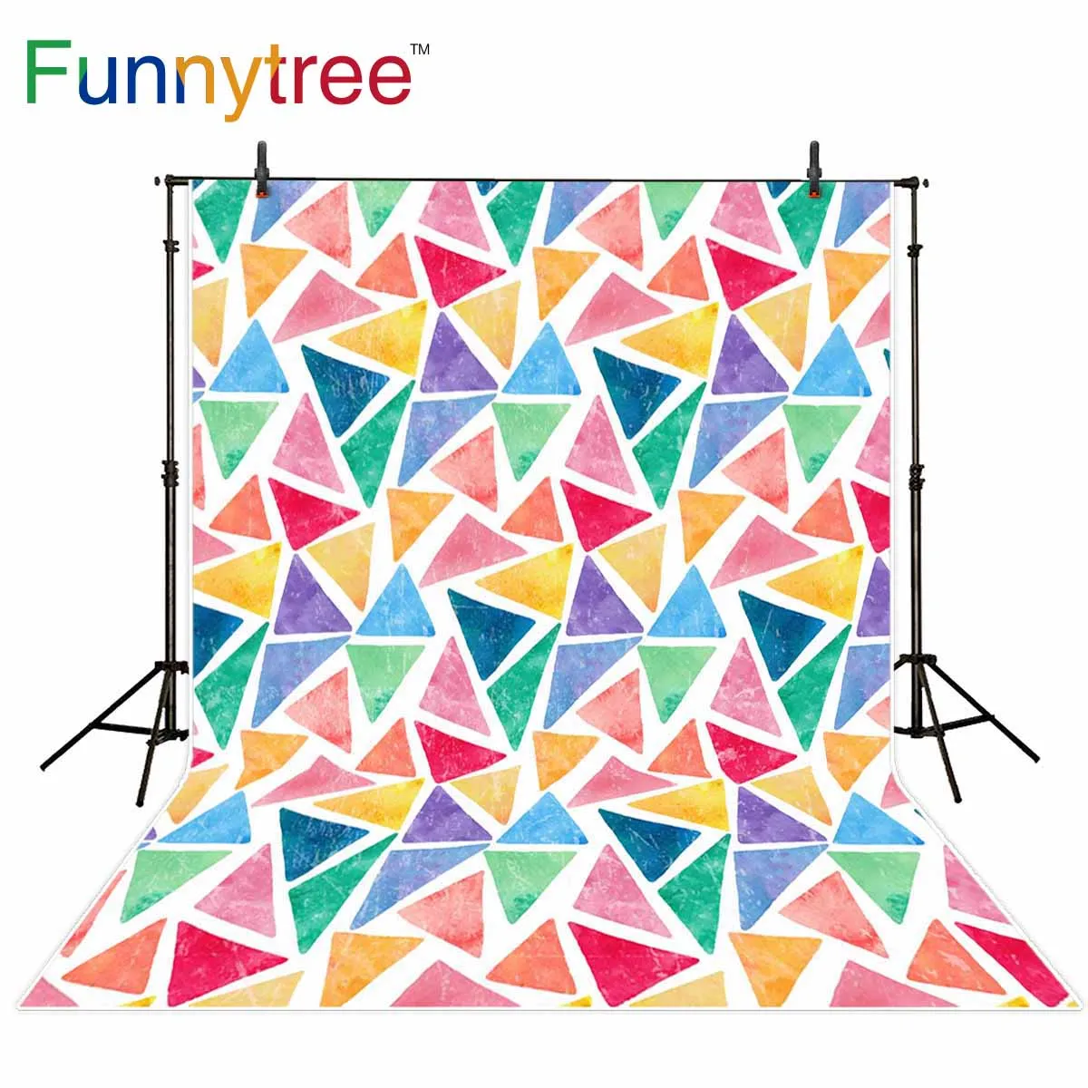 Funnytree background para estúdio fotográfico abstrato colorido triângulo pintura crianças fundo photocall photobooth prop