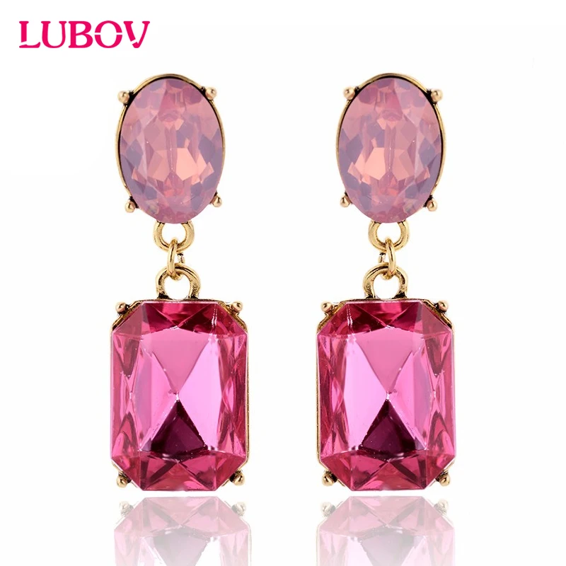 Multicolor Square Candy Drop Earrings Pendant Fashion Jewelry for Women 2018 New Fashion Party Wedding Engagement Earrings