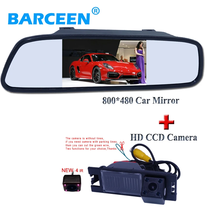 

Parking Kit4.3" TFT LCD Display Car Rear View Mirror Monitor+4IR Night Vision RearView Reversing Backup Camera For Hyundai IX35